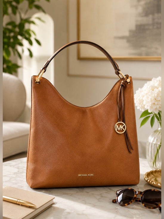 Michael Kors Handbags - Michael Kors Brown Leather Hobo Bag
